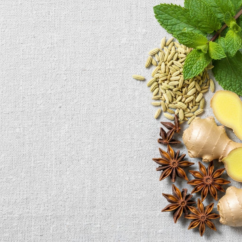 Verschiedene Verdauungskräuter und Botaniken